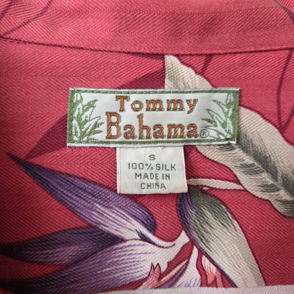 Tommy Bahama Womens Silk Bird of Paradise Floral Shirt Coral Pink S Short Sleeve - Picture 2 of 7